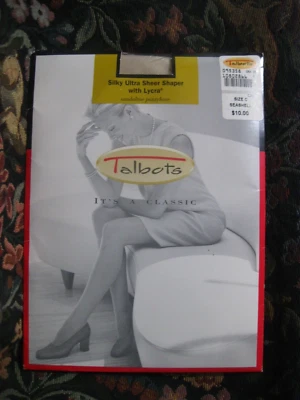 Pantimedias Talbots Silky Ultra Sheer Shaper Lycra Control Top ~ SEASHELL ~ TALLA C ~ ¡NUEVAS! Foto 1 de 3
