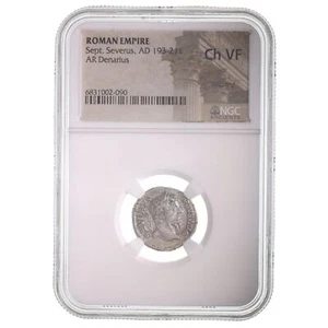 Rare Roman Silver Denarius of Septimius Severus (AD 193-211) - NGC (CH-VF) - Picture 1 of 2
