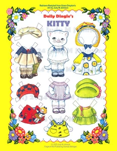 Dolly Dingle's Pets - WELPE & KÄTZCHEN, 2 Kartondrucke von Judy M Johnson #4083 - Bild 1 von 2