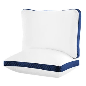 Classic Pillows Pack of 2 Gusseted Bed Sleeping Down Alternative Quilted Pillows - Picture 1 of 37