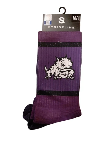 NCAA University of TCU Horned Frogs Strideline Crew Socks Fan Gift Cover