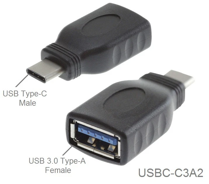 USB-3.1 Type-C Male to USB-3.0 Standard-A 9-Pin Female Adapter , USBC-C3A2 - Image 1 of 1