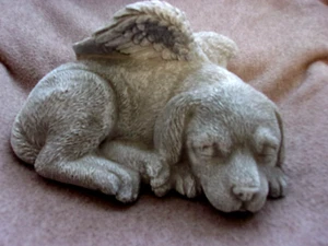 Dog angel latex with plastic backup mold concrete plaster mould 9"L x 5"H x 6"W - Picture 1 of 9
