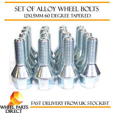Alloy Wheel Bolts (16) 12x1.5 Nuts Tapered for Citroen C1 [Mk1] 05-14