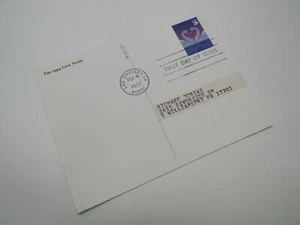 USPS Scott UX279 20c Love Swans First Day of Issue Postal Card - Picture 1 of 7
