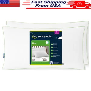 Hypoallergenic King Bed Pillows 2 Pack Antimicrobial Support Washable Firm New - Picture 1 of 6