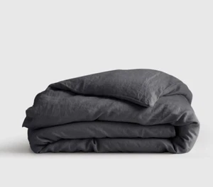 Quince European Linen Charcoal Duvet Cover! Sz. Full/ Queen! (791) - Picture 1 of 7