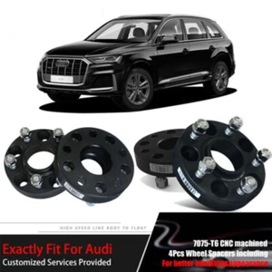 4Pcs 5X130 71.6CB 30mm Thick Hubcenteric Wheel Spacer Adapters For Audi Q7 06-14 - Picture 1 of 12