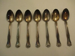 Lot 7 Williams 1880 Acorn Pattern 6" Spoons Oak Leaf Silverplate Silverware - Picture 1 of 6