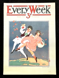 Rare EVERY WEEK Magazine June 12, 1916 Antique Ads WW1 Flapper Coca Cola - Picture 1 of 13