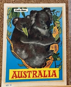 1960S KOALA BEARS IN TREE AUSTRALIAN SOUVENIR CAR AUSSIE DECAL STICKER UNUSED! - Bild 1 von 3