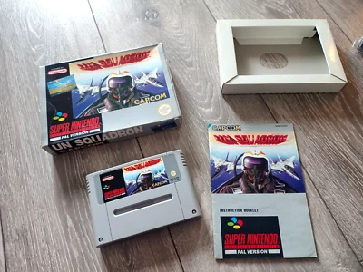 UN Squadron - Capcom - Boxed with book - UKV pal - ALL GENUINE - Snes game - Image 1 of 4