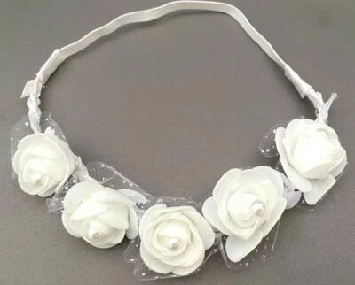 CUERDA DE SEDA BLANCA TRENZA Y DIADEMA ROSA BLANCA SELECCIONAR ESTILO ENVÍO GRATUITO Foto 1 de 4