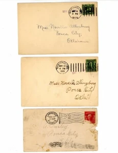 US Cover Scott # 300, 301 - Three Covers -MO. & Kansas to OK - 06 & 08(27a-C228) - Picture 1 of 2