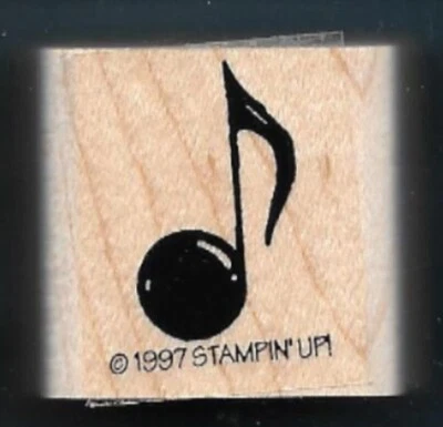 MUSIC NOTE ВОСЬМОЙ музыкальный НОВЫЙ Stampin' Up! 1997 деревянное крепление хобби резиновый штамп - Изображение 1 из 2