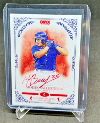 2022 Onyx Vintage Baseball MOISES BALLESTEROS RC Red Ink AUTO #/25 - Image 1 of 2