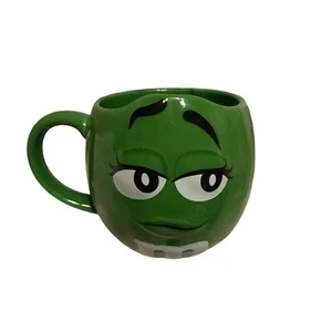 Vintage M &M’s Candy Green Character Face Oversized Ceramic Soup or Coffee Mug - Picture 1 of 12