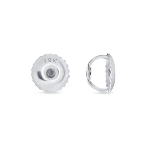 One 1 Pc Solid 18K White Gold Real Stud Earrings Finding Screw Back Replacement - Picture 1 of 1