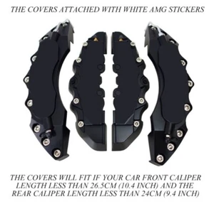 4 X BLACK BRAKE CALIPER COVERS FOR MERCEDES A B C E CLASS GLC GLA ML GL 4MATIC - Picture 1 of 9