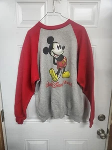 Vintage mickey inc red grey disney world mickey sweatshirt size XL made in USA - Picture 1 of 8