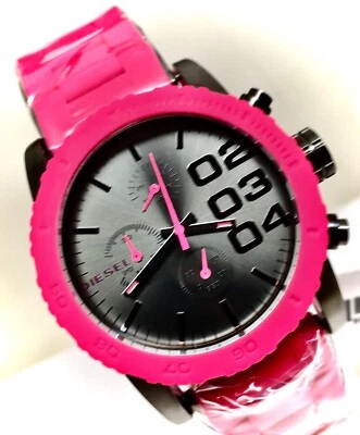 Reloj para mujer raro, Uniqe Diesel DZ5362 correa de silicona roja, esfera gris SIN CAJA Foto 1 de 4