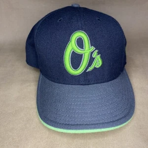 Raro insolito cappello nero con verde lime Orioles 59fifty nuovo epoca taglia 7 1/4 - Foto 1 di 10