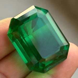 100 Cts Natural Green Emerald Emerald Cut Certified Colombian Loose Gemstone - Picture 1 of 23