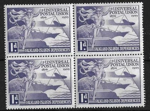 FALKLAND ILDS, 1948 KGV1 UPU, 1d SG 168 MNH NEGRO 4, CAT £7 - Imagen 1 de 1