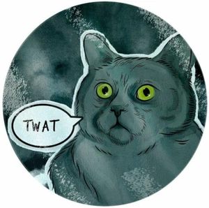Cat 'Twat' Glass Chopping Board, Rude Pets, Insulting Feline, Cute But Abusive - Picture 1 of 4