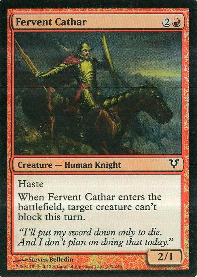 MTG - Avacyn Restored - Fervent Cathar - 2X - Foil - NM - Image 1 of 1