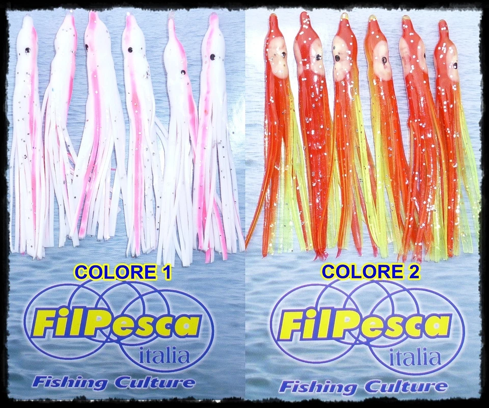 6 OCTOPUS SYSTEM FISH ESCHE ARTIFICIALI PESCA TRAINA MARE TRAINETTA COSTIERA - Immagine 1 di 1