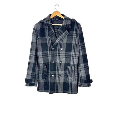 Chaqueta Abrigo JACK & JONES Para Hombres Mezcla de Lana a Cuadros Doble Pecho Guisante XL NUEVA CON ETIQUETAS Foto 1 de 4