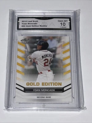 2015 Leaf Draft RC Yoan Moncada #50 Gold Edition Rookie GMA Gem MT 10 Graded - Image 1 of 2