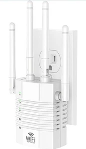 WiFi Extender Signal Booster, Up to 138885q.ft Dual Band 5GHz/2.4GHz - Picture 1 of 12
