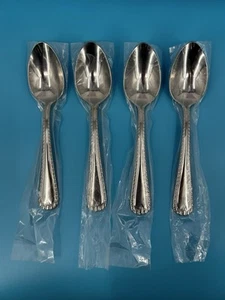 4 Reed & Barton WAKEFIELD Stainless Soup Spoon 18/10 Glossy Rope Edge Flatware - Picture 1 of 2