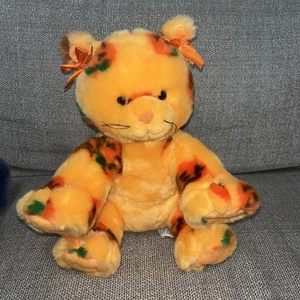 2008 Build a Bear BAB Plush Halloween Pumpkin Kitty Cat Orange Stuffed Animal - Picture 1 of 5