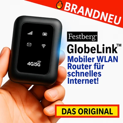 Festberg™ GlobeLink Mobiler WLAN Router WiFi Hotspot SIM Modem 4G 5G 300Mbps - Bild 1 von 4