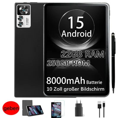 2025 Neu Tablet Android 15 10 Zoll 22GB RAM+256GB ROM 8000mAh Octa core 5G WlFl - Bild 1 von 4