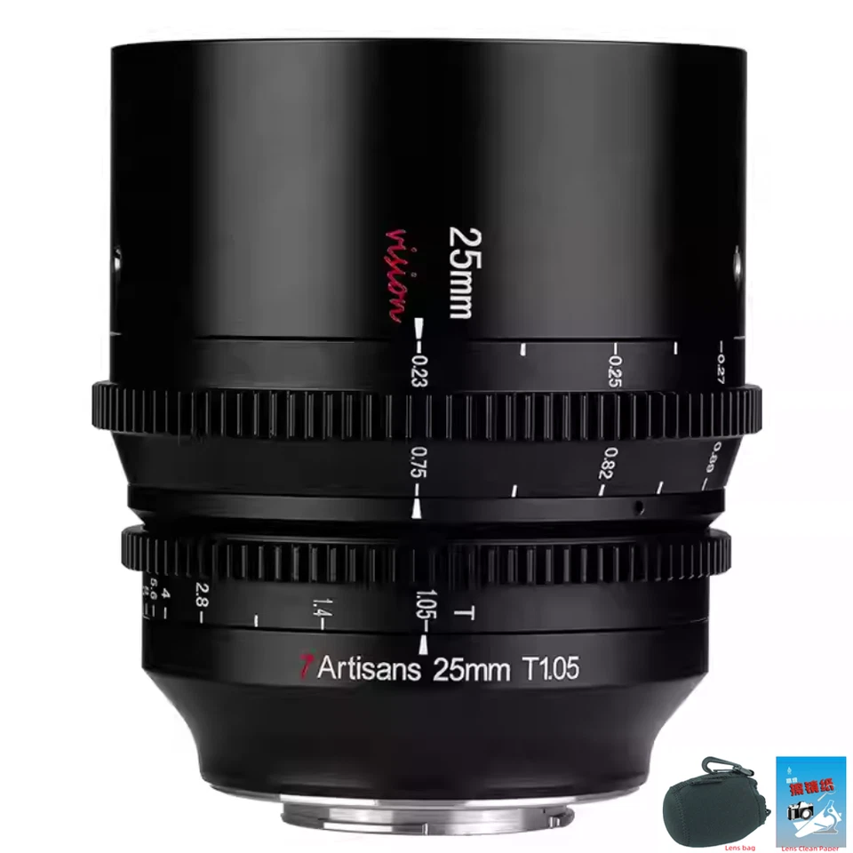 7artisans 25mm T1.05 Large Aperture ED Cine Lens for Leica L TL CL SL TL2 Camera - Image 1 of 4