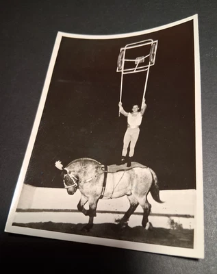 1961c DDR foto 15x11 ZIRKUS BUSCH Fabiunke Jockey Reiter circus cirque circo - Bild 1 von 2