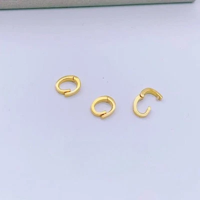 1pcs Pure 18K Yellow Gold Au750 Oval Clasp Connector for Bracelet or Necklace - Image 1 of 4