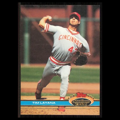Tim Layana #396 1991 Topps Stadium Club Cincinnati Reds Baseball Card MLB NM - Image 1 of 3