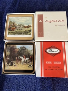 Posavasos PIMPERNEL FOX HUNT / RESPALDO DE CORCHO INGLÉS INGLATERRA 2 juegos - Imagen 1 de 6