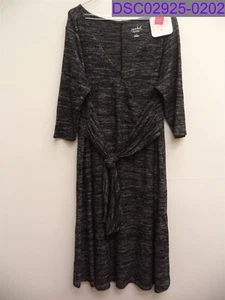 Women's Size XL Ingrid & Isabel Maternity Cozy Tie Front Dress Black Marl 559742 - Picture 1 of 6