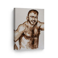 Muscular Semi Naked Man Portrait LGBT Half Nude Gay Canvas Wall Art Print