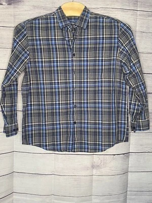 Men's Tasso Elba blue colorwave long sleeve button down dress shirt size XL - Image 1 of 4