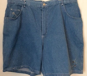 Damen Denim Chopped Capri Hose 26 W helle Waschung Faded Glory bestickt Blumen - Bild 1 von 9