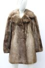 Mint Brown Long Haired Beaver Fur Coat Jacket Women Woman Size 4 Small