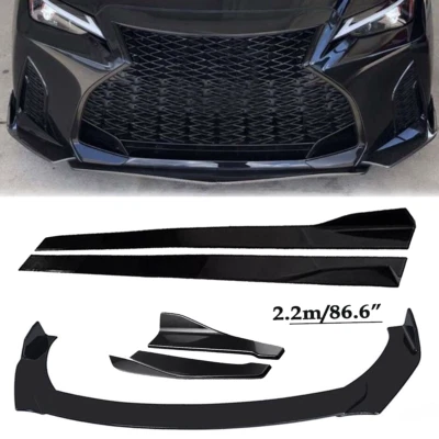 Front Bumper Lip Spoiler Splitter 86.6" Side Skirt Body Kit FOR LEXUS IS200T Foto 1 de 4