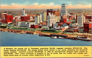 Ansicht von Memphis Tennessee Leinen Postkarte - Bild 1 von 2